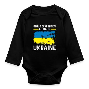 Urlaub Ukrainer Ukraine - Baby Bio-Langarm-Body - Schwarz - Vorne