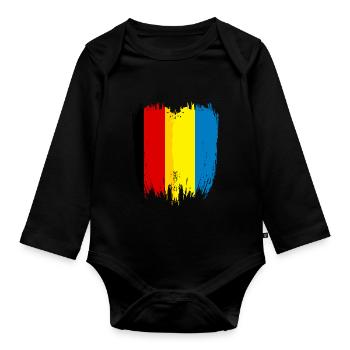 Allemagne Drapeau Ukraine - Body Bébé bio manches longues - noir - Devant