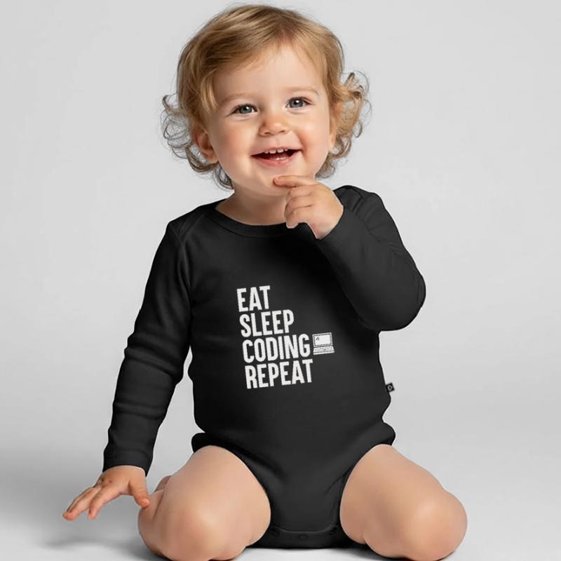 Programmeur de codage Coder Développeur de logiciels Body Bébé bio manches longues