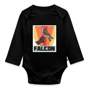 Faucons Fauconneries et aigles Faune - Body Bébé bio manches longues - noir - Devant