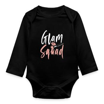 Glam Squad Funny Makeup Cheer - Baby Bio-Langarm-Body - Schwarz - Vorne