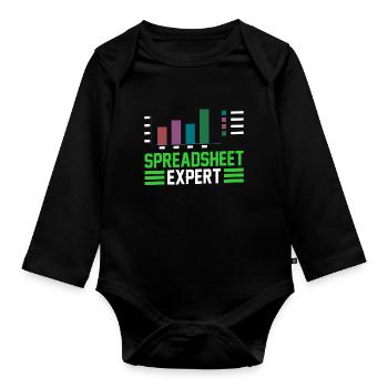 Tableur Expert Table Comptable - Body Bébé bio manches longues - noir - Devant