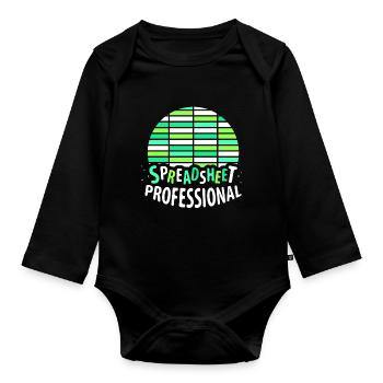Spreadsheet Professional Accountant Table Work - Organic Longsleeve Baby Bodysuit - black - Front