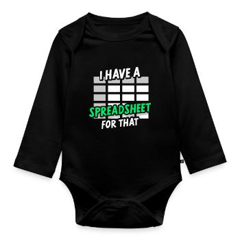 Ich Habe Ein Spreadsheet Dafür Buchhalter Tabelle - Baby Bio-Langarm-Body - Schwarz - Vorne