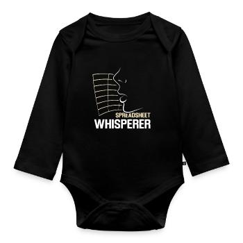Spreadsheet Colleague Accountant Work Table - Organic Longsleeve Baby Bodysuit - black - Front