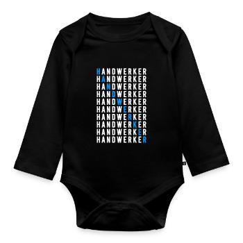 Handwerker - Baby Bio-Langarm-Body - Schwarz - Vorne