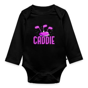 Caddie GolfIng Golf Profession Golfer - Organic Longsleeve Baby Bodysuit - black - Front