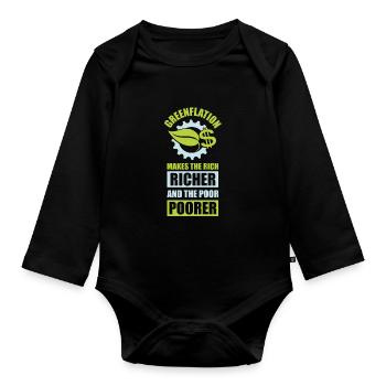 Greenflation Green Energy Prices Inflation - Organic Longsleeve Baby Bodysuit - black - Front