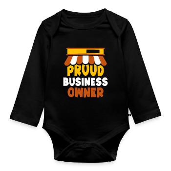 Fier propriétaire d’entreprise Entrepreneur Fondateur PDG - Body Bébé bio manches longues - noir - Devant