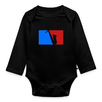 Saxophon - Baby Bio-Langarm-Body - Schwarz - Vorne