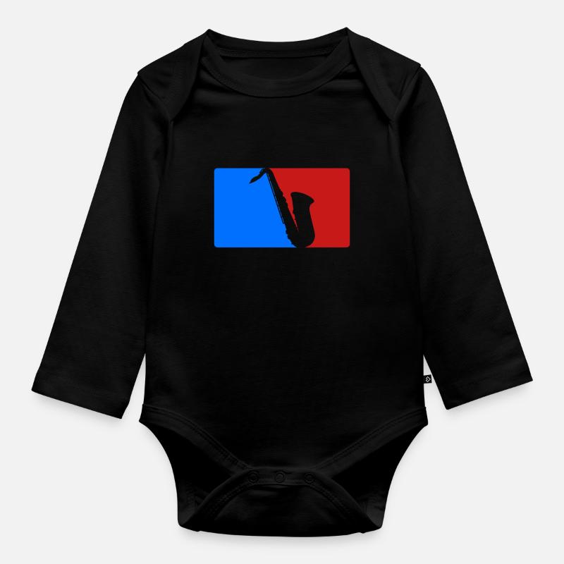Saxophon - Baby Bio-Langarm-Body - Schwarz
