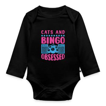 Bingo Jeu de cartes Grand-mère Bingo Joueur Bingo Cartes - Body Bébé bio manches longues - noir - Devant
