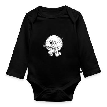 Guitar Astronaut Guitar Player - Baby Bio-Langarm-Body - Schwarz - Vorne