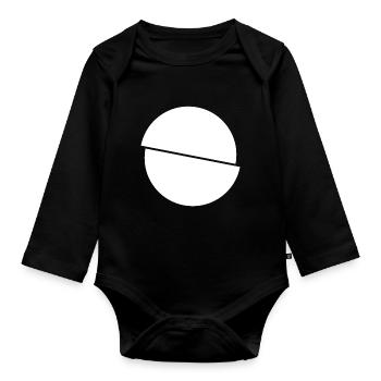 Demi-cercles blancs Design - Body Bébé bio manches longues - noir - Devant