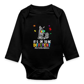 Autism Gift Autistic Asperger ADHD Autism - Organic Longsleeve Baby Bodysuit - black - Front