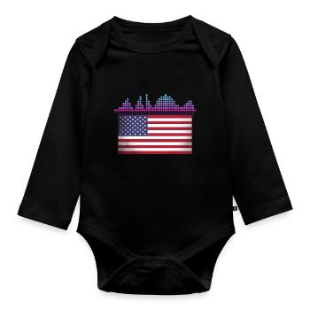 DISC JOCKEY - Organic Longsleeve Baby Bodysuit - black - Front