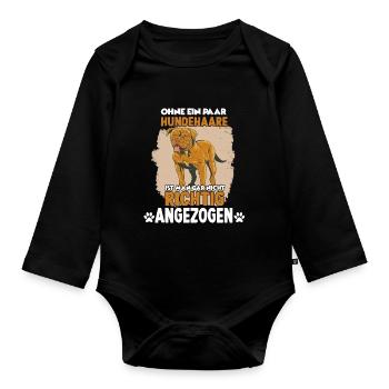 Cool propriétaire de chien motif Bordeaux Grand Danois - Body Bébé bio manches longues - noir - Devant