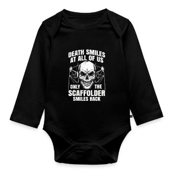 Scaffolding Builder Gift Work Occupation Construction Worker Job - Organic Longsleeve Baby Bodysuit - black - Front