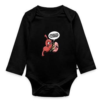Pas mon problème De chirurgie bariatrique à manchon gastrique - Body Bébé bio manches longues - noir - Devant