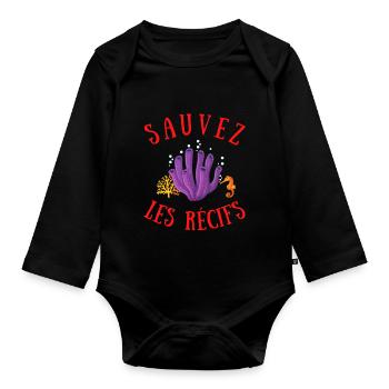 SAUVEZ LES RÉCIFS - Body Bébé bio manches longues - noir - Devant