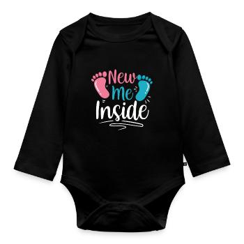 The New Me Inside Sweet Baby Inside Pregnant - Organic Longsleeve Baby Bodysuit - black - Front