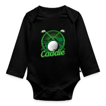 Caddie Golf Golf Golfer Profession - Organic Longsleeve Baby Bodysuit - black - Front