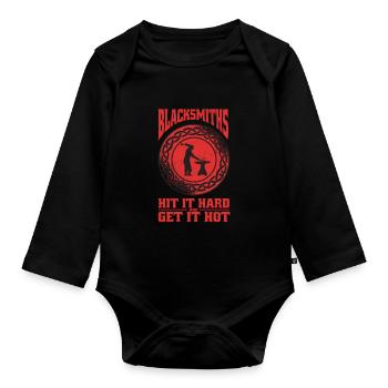 Horse Smith Horseshoe Horsesmith Outil - Body Bébé bio manches longues - noir - Devant