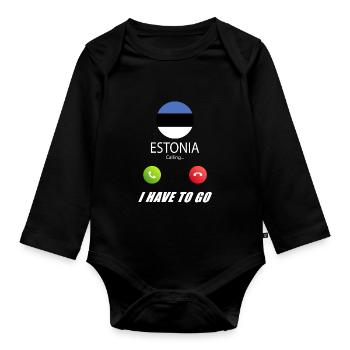Estonia calls lusiger flags - Organic Longsleeve Baby Bodysuit - black - Front