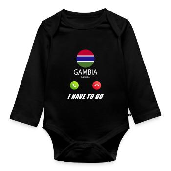 La Gambie appelle les drapeaux lusiger en disant - Body Bébé bio manches longues - noir - Devant