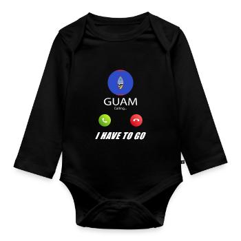 Guam ruft an Lusiger Flaggen Spruch - Baby Bio-Langarm-Body - Schwarz - Vorne