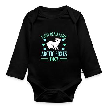 Polarfuchs - Baby Bio-Langarm-Body - Schwarz - Vorne