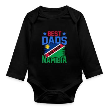 Namibia - Baby Bio-Langarm-Body - Schwarz - Vorne
