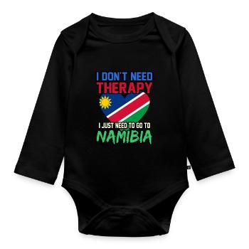 Namibia - Baby Bio-Langarm-Body - Schwarz - Vorne