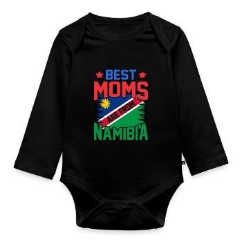 Namibia - Baby Bio-Langarm-Body - Schwarz - Vorne