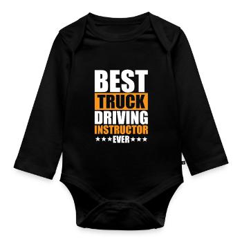 Meilleur instructeur de conduite de camion - Body Bébé bio manches longues - noir - Devant