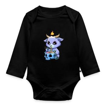 Pastell Goth Ramen Baphomet - Otaku Anime Manga - Baby Bio-Langarm-Body - Schwarz - Vorne