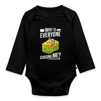 Cross Country Running Crosslauf Geländelauf Laufen - Organic Longsleeve Baby Bodysuit - black - Front