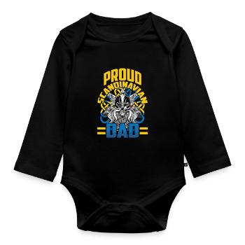 Fier père scandinave Suédois Nordique - Body Bébé bio manches longues - noir - Devant