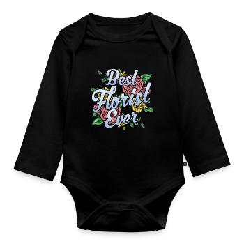 Bester Florist Aller Zeiten Blume Blumenladen - Baby Bio-Langarm-Body - Schwarz - Vorne