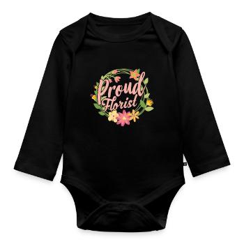 Stolzer Florist Beruf Blumenladen Blume Pflanze - Baby Bio-Langarm-Body - Schwarz - Vorne