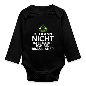 Brasilien Brasilianer Brasilianisches - Baby Bio-Langarm-Body - Schwarz - Vorne