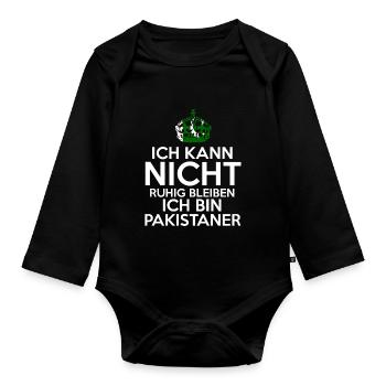 Pakistan Pakistaner Pakistanisches - Baby Bio-Langarm-Body - Schwarz - Vorne