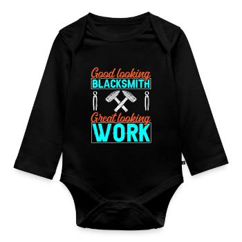 good looking blacksmith great looking work - Baby Bio-Langarm-Body - Schwarz - Vorne