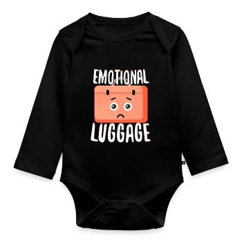 Luggage Baggage Emotions - Organic Longsleeve Baby Bodysuit - black - Front