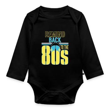 Back To The 80s Retro Walkman - Organic Longsleeve Baby Bodysuit - black - Front