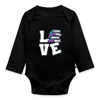 Lesen - Baby Bio-Langarm-Body - Schwarz - Vorne