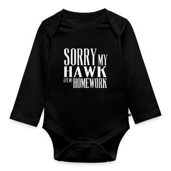 HAWK - Organic Longsleeve Baby Bodysuit - black - Front