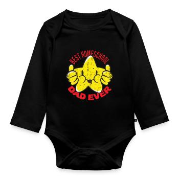 Bester Homeschooling Papa Aller Zeiten Vater - Baby Bio-Langarm-Body - Schwarz - Vorne