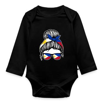 Filipino Philippine Philippines - Body Bébé bio manches longues - noir - Devant