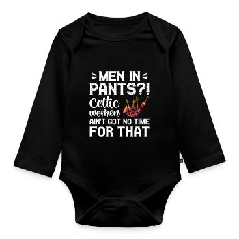 Kilt Männer Spruch Schottenrock - Baby Bio-Langarm-Body - Schwarz - Vorne